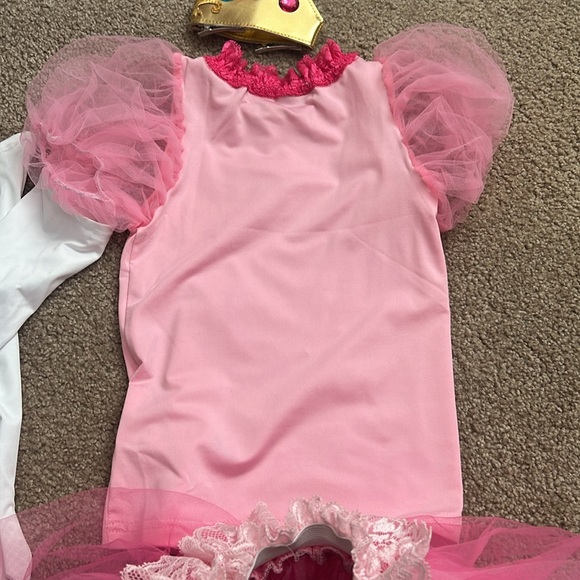 Pink Princess Costume with Crown and Gloves - Picture 6 of 7